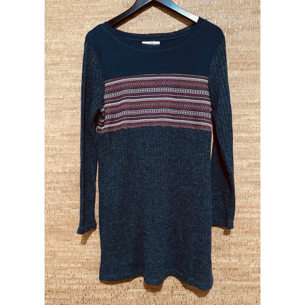 Altar D’state Blue Red Pattern Women’s Sweater Dress Size Medium